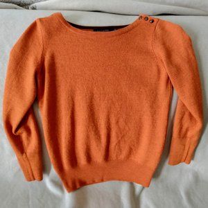 Orange and Brown Sweater with Button Detail